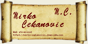 Mirko Čekanović vizit kartica